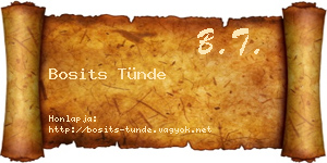 Bosits Tünde névjegykártya